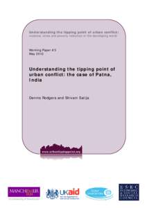 Understanding the tipping point of urban conflict: violence, cities and poverty reduction in the developing world
