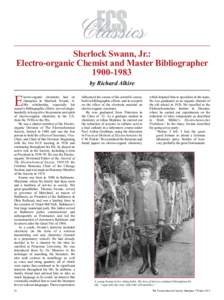 ECS Classics Sherlock Swann, Jr.: Electro-organic Chemist and Master Bibliographer[removed]by Richard Alkire