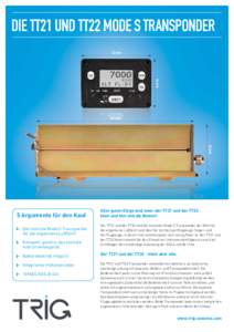 DIE TT21 UND TT22 MODE S TRANSPONDER 63 mm 44 mm  141 mm