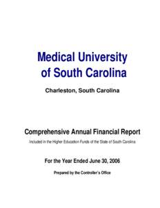 Medical University of South Carolina / Association of Public and Land-Grant Universities / Political corruption / Political economy / Public finance / MUSC Medical Center / University of South Carolina / Financial statement / Charleston /  South Carolina / South Carolina / Accountancy / Geography of the United States