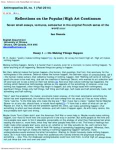 Dennis - Reflections on the Popular/High Art Continuum