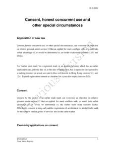 Microsoft Word - Consent, honest concurrent use and other special circumstances 060922_clean_.doc