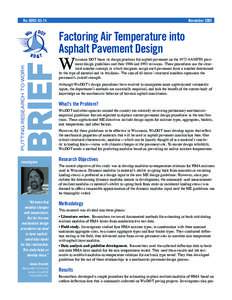 Factoring Air Temperature into Asphalt Pavement Design, Summary of 