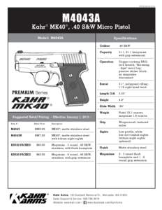 PDFSS-M4043M4043A Kahr ® MK40 ® , .40 S&W Micro Pistol Model: M4043A