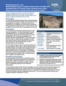 RE-Powering America’s Land: Siting Renewable Energy on Potentially Contaminated Land and Mine Sites - Summitville Mine, Rio Grande County, Colorado Success Story