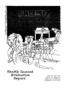 HHE Report No. HETA[removed], Jamesville Products, Brodhead, Wisconsin