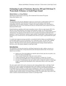 Nitrogen metabolism / Water pollution / Puyallup River / Puyallup /  Washington / Puget Sound / Nisqually River / Thurston County /  Washington / Nitrate / Sequalitchew Creek / Geography of the United States / Chemistry / Washington