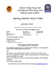 Seneca Valley Pony Club and Bascule Farm Pony Club Riding Center present: