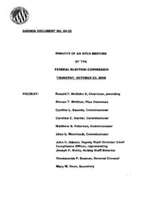AGENDA DOCUMENT	 NO. 08·33  MINUTES OF AN OPEN MEETING OF THE