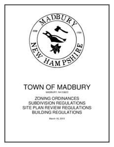 Real property law / Real estate / New England / Madbury /  New Hampshire / Residential cluster development / Special-use permit / Plat / Land lot / Subdivision / Zoning / Urban studies and planning / State governments of the United States