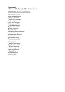 Gammelgab d. 5. oktober 2002, Bryologkreds II’s efterårsekskursion Kalkholdigt kær i kystnær gammel åslynge Aulacomnium palustre Bryum pseudotriquetrum Calliergon giganteum