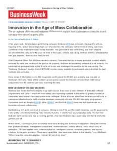 Canada / Goldcorp / S&P/TSX 60 Index / Crowdsourcing / Wikinomics: How Mass Collaboration Changes Everything / Don Tapscott / Rob McEwen / Mass collaboration / New Gold / S&P/TSX Composite Index / Economy of Canada / Collaboration