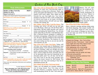 Gardens of New York City TOUR APPLICATION Gardens of New York City H2571