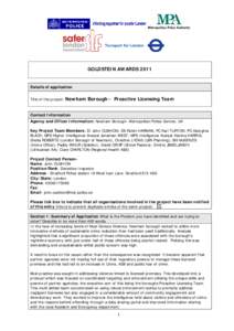 Law enforcement / Drinking culture / Designated Public Places Order / Public-order crime / Organized crime / Violence / Domestic violence / London Borough of Newham / Violent crime / Crime / Ethics / Criminology