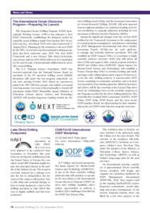 Earth / Structure of the Earth / Integrated Ocean Drilling Program / Fossil fuels / Petroleum production / ECORD / Chikyū / Scientific drilling / Ocean Drilling Program / Marine geology / Geology / Oceanography