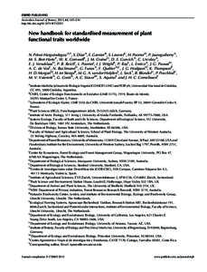 CSIRO PUBLISHING  Australian Journal of Botany, 2013, 61, 167–234 http://dx.doi.orgBT12225  New handbook for standardised measurement of plant