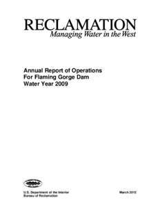 Annual Report of Operations for Flaming Gorge Dam