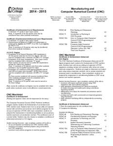 Manufacturing and Computer Numerical Control (CNC) Academic Year[removed]