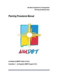 MPO / Regional Transportation Plan / Federal Highway Administration / Transportation planning / Metropolitan planning organization / New Mexico Department of Transportation