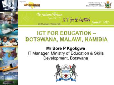 Organised by  Under the Patronage of Zimbabwe Ministry of Education, Sport, Arts & Culture
