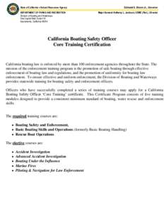 State of California  Natural Resources Agency DEPARTMENT OF PARKS AND RECREATION Division of Boating and Waterways One Capitol Mall, Suite 410 Sacramento, California 95814