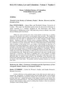 Common law / Malaysian law / Real property law / South African law / Indigenous peoples by geographic regions / Colonialism / Australian Aborigines / Henrietta Marrie / Indigenous Australians / Law / Aboriginal title / British Empire