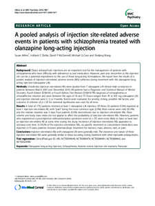 Olanzapine Long Acting Injections Data Mining Project - injection site related events