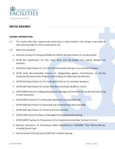 DESIGN REQUIREMENTS  METAL RAILINGS GENERAL INFORMATION 1.1