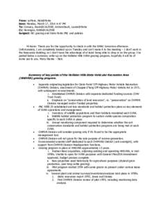 From: LeFlore, Rick@Parks Sent: Monday, March 17, 2014 4:47 PM To: Conway, Kevin@CALFIRE; Archambault, Laurie@Parks Cc: Hannigan, Edith@CALFIRE Subject: RE: grazing and State Parks PRC and policies