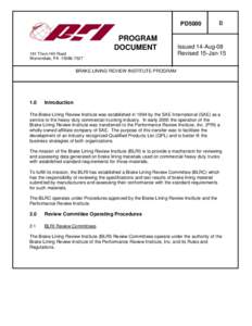 PD5000  PROGRAM DOCUMENT 161 Thorn Hill Road Warrendale, PA[removed]