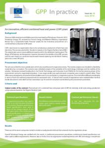 GPP In practice  Issue no. 42 JuneAn innovative, efficient combined heat and power (CHP) plant