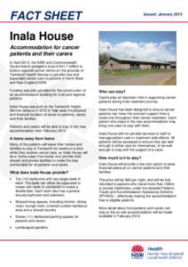 FACT SHEET  Issued: January 2013 Inala House Accommodation for cancer