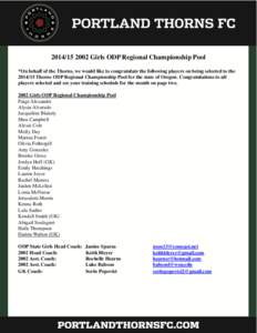 Microsoft PowerPoint[removed]Girls ODP Regional Championship Pool