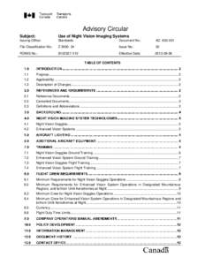 Advisory Circular Subject: Use of Night Vision Imaging Systems  Issuing Office: