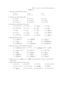 SiMR – Zadania z Analizy Matematycznej I Zestaw 4 1. Rozwinąć w szereg Maclaurina funkcje (a) sin x √ (d) 1 + x