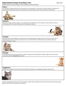 OrganizaƟonal Change According to Cats     NSAC 2014 