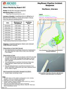 Mayflower Pipeline Incident Response Sheen Monitoring Report #37  Mayflower, Arkansas