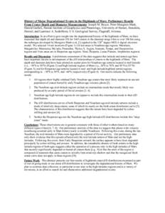 History of Major Degradational Events in the Highlands of Mars: Preliminary Results From Crater Depth and Diameter Measurements: Joseph M. Boyce, Peter Mouginis-Mark, Harold Garbeil, Hawaii Institute of Geophysics and Pl