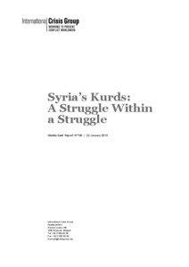 Syria’s Kurds: A Struggle Within a Struggle