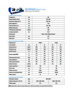 Microsoft Word - SE220HDZspecsMETRIC.doc