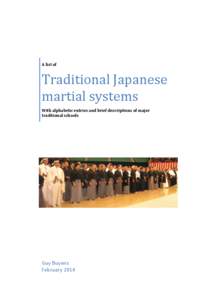 A list of  Traditional Japanese martial systems With alphabetic entries and brief descriptions of major traditional schools
