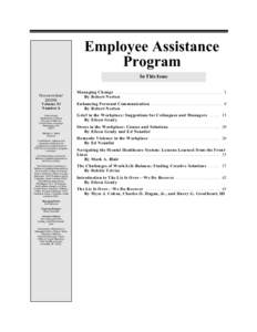 U.S. Attorneys' Bulletin Vol 53 No 06, Employee Assistance Program