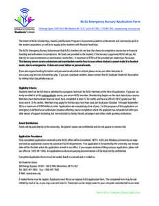 AUSU Emergency Bursary Application Form Athabasca University Students’ Union  500 Energy Square, [removed]ST NW Edmonton AB T5J 3L7 p: [removed]; f: [removed]; [removed]; www.ausu.org