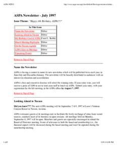 ASPA NEWS  http://www.aspa-usa.org/sites/default/files/aspa-usa/newsletters... ASPA Newsletter - July 1997 Issue Theme: 