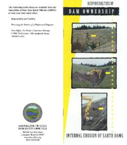 Internal Erosion of Earth Dams Brochure, ASDSO, FEMA