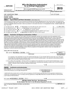 Form  IRS e-file Signature Authorization for an Exempt OrganizationEO