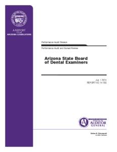 A REPORT TO THE ARIZONA LEGISLATURE  Performance Audit Division