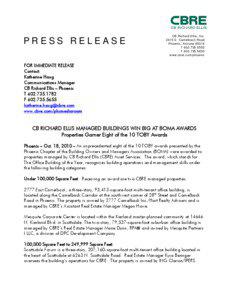 Real estate brokers / CBRE Group / Companies listed on the New York Stock Exchange / Phoenix /  Arizona / Building Owners and Managers Association / Phoenix metropolitan area arterial roads / Property manager / Downtown Phoenix / Phoenix Plaza / Geography of Arizona / Arizona / Phoenix metropolitan area