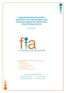 Microsoft Word - Fundraising Institute Australia Senate Inq into Charities - body.doc