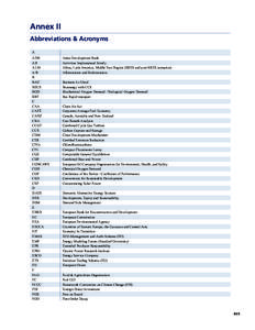 Annex II Abbreviations & Acronyms A ADB AIJ ALM